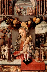 Neitsyt intohimon Detrempe puulle kirjoittanut Carlo Crivelli (1430 / 35-1494 / 1500) 1460 noin. Koko 71x48 cm Verona, Castelvecchio Museum