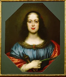Vittoria della Rovere, Urbinon Federigo Ubaldon tytär, Toscanan suurherttuan Ferdinand II:n vaimo, Pyhänä Katariinana (öljy kankaalle).