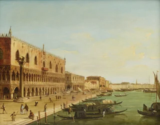 Der Dogenpalast in Venedig mit Riva degli Schiavoni