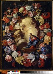 ""Kukkien ilmestys"" Carlo Marattan (1625-1713) maalaus Mikalojus Konstantinas Ciurlionisin taidemuseo, Kaunas, Liettua