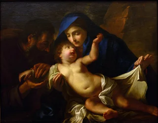 Pyhä perhe par Maratta, Carlo (1625-1713). Öljy kankaalle, 1600-luvun loppu, Valtion A. Radishchevin taidemuseo, Saratov