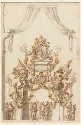 Suunnittelu Catafalquelle Charles Emanuel III:lle Sardinialaiselle