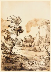 Piirustus, Pastoraalimaisema, 1760-1780