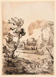 Piirustus, Pastoraalimaisema, 1760-1780