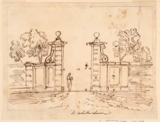 Piirustus, huvilan portin luonnos, 1750-55.