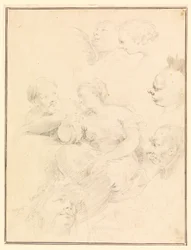 Piirustus, hahmoluonnoksia, 1775