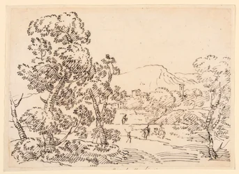 Piirustus, metsäinen maisema, 1750-1770