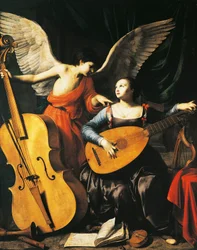 Pyhä Cecilia ja enkeli, kirjoittanut Carlo Saraceni (n. 1579-1620), n. 1610