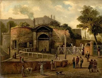 Näkymä Castle Gatewaylle, Nottingham (öljy aluksella)