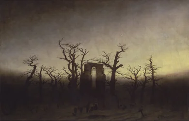 Luostari tammimetsässä, noin 1809