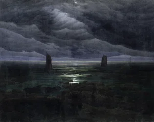 Merenranta kuunvalossa