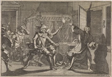 Albrecht von Wallenstein, Friedlandin herttua, joutuu omien sotilaidensa murhaamaksi vuonna 1634