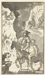 Don Quichotte ja Sancho Panza ajavat takon ohi Suunnittelut Histoire de l