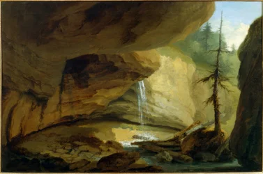 Kallioluola vesiputouksella