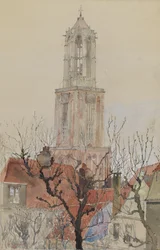 Utrechtin katedraalin torni, Hollanti, 1898.