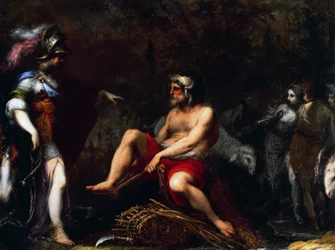 Erminia paimenten keskuudessa, Francisco Montelatici, joka tunnetaan nimellä Cecco Bravo (1601-1661), öljy kankaalle