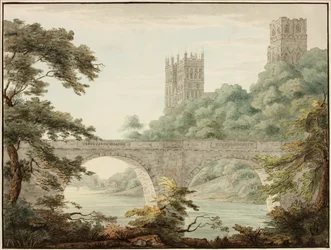Durhamin katedraali, noin 1800-1810 (akvarelli ja muste)