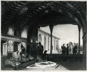 Peilisali Jerevanin Sardarin palatsissa, kirjoittanut Celestin Francois Nanteuil (1813-1873), Armenia