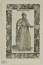 Lehti teoksesta Habiti antichi e moderni, levy 93 teoksesta Woodcuts from Books of the XVI Century.