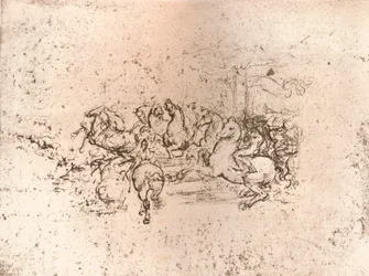 Kopio osasta sarjakuvaa Anghiarin taistelusta, c1505-c1523 1883
