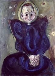 Nainen sinisessä mekossa (öljy kankaalle)