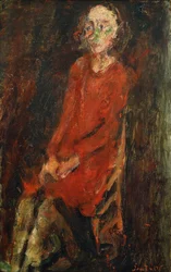 Nuori nainen punaisessa; Nuori nainen punaisessa, 1928