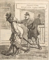 Madame, ei ole suositeltavaa tulla sisään!. Le Charivari, 16. huhtikuuta 1877 1877.