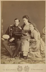Aleksandra Iossifovna Venäjältä (s. Saksi Altenburgin prinsessa Alexandra), Nikolai Konstantinovitš Venäjä ja Vera Konstantinovna Venäjä - Suurherttuatar Aleksandra Iosifovna, Suurruhtinas Nikolai Konstantinovitš ja Suurherttuatar Vera Constantinovna