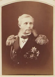 Amiral Grigory Butakov, pere des tactiques navales a vapeur - Muotokuva amiraali Grigory Ivanovich Butakovista (1820-1882), Bergamasco, Charles (Karl) (1830-1896). Albumin valokuva
