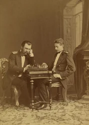 Constantin Nikolaievitch de Russie et Constantin Constantinovitch de Russie - Venäjän suurruhtinas Konstantin Nikolajevitš (1827-1892) ja Venäjän suurruhtinas Konstantin Konstantinovich (1858-1915), kirjoittanut Bergamasco, Charles (Karl) (1830-1896). Albu