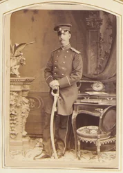 Kreikan Yrjö I, Helleenien kuningas - Helleenien kuninkaan George I:n (1845-1913) muotokuva, Bergamasco, Charles (Charles) (1830-1896). Albumin valokuva