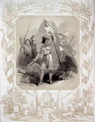 Allegoria Ranskan isänmaallisiin lauluihin. Bourin piirustus (1800-luku). Paris, B.N.