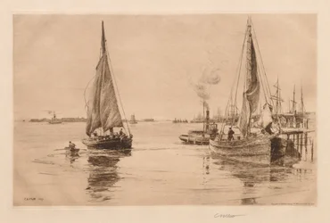 Two Sloopsia East Riverillä, 1889.