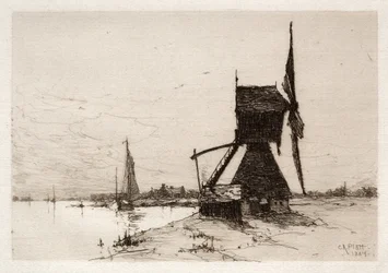 Tuulimylly rannikolla, 1884.
