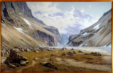 Veneon Valley Saint Christophe en Oisansissa Alpeilla Charles Bertier (1860-1924) maalaus 1894 Koko 2x3,2 m Grenoble, Taidemuseo - Veneonin laakso Saint Christophe en Oisansissa Alpeilla. Charles Bertier (1860-1924) maalaus