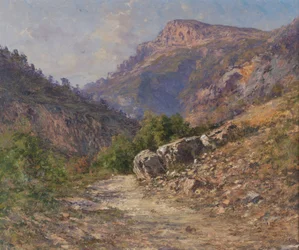 Vuoristopolku Vercorsissa 1917 (Öljy kankaalle)