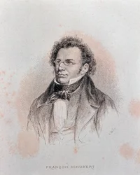 Franz Schubertin muotokuva (kaiverrus
