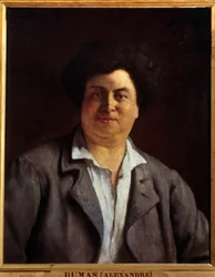 Muotokuva kirjailija Alexandre Dumas perestä