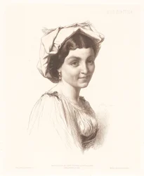 Italian naisen muotokuva Nunziatina (otsikko esineessä) Italian naisten muotokuvia (sarjan nimi)