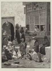 Luonnokset Egyptissä, talon piha Kairossa