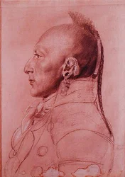 Pikku Osageen päällikön muotokuva, n. 1807 (kynä paperilla)