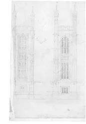 Piirustus parlamenttitalolle, n. 1836-1840 (kynä paperille)