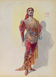 Sparafucile Giuseppe Verdin (1813-1901) Rigolettosta (akvarelli paperille).
