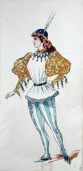 Pukusuunnittelu Giuseppe Verdin (1831-1901) Otellon ensiesitykseen vuonna 1894 Pariisin oopperassa
