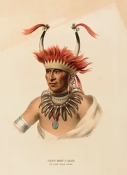 CHON-MON-I-CASE. AN OTTO HALF CHIEF, kirjasta History of the Indian Tribes of North America (Pohjois-Amerikan intiaaniheimojen historia).