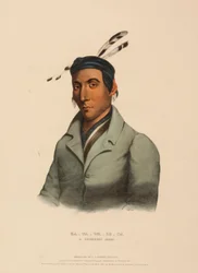 KA-TA-WA-BE-DA. A CHIPPEWAY CHIEF., kirjasta History of the Indian Tribes of North America.