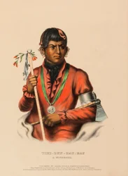 TSHI-ZUN-HAU-KAU. A WINNEBAGO., kirjasta History of the Indian Tribes of North America.