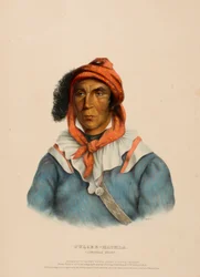 TULCEE-MATHLA. A SEMINOLE CHIEF., kirjasta History of the Indian Tribesof North America.