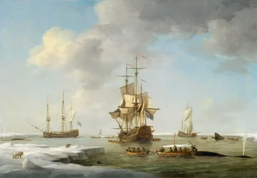 Grönlannin kalastus: 1750 (öljy kankaalle).