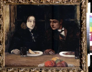 ""Meren maassa. Jäähyväiset"". Charles Cottetin (1863-1925) maalaus